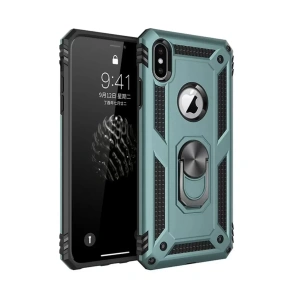 Hubrendy SH Newface Apple İphone Xs Max Kılıf Sofya Yüzüklü Silikon Kapak - Yeşil