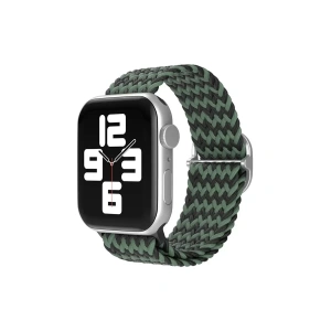Hubrendy SH Newface Apple Watch 38mm Star Kordon - Zigzag Yeşil-siyah