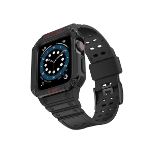 Hubrendy SH Newface Apple Watch 42mm Kr401 Silikon Kordon - Siyah