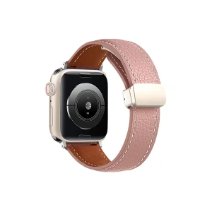 Hubrendy SH Newface Apple Watch 42mm Kr414 Daks Deri Kordon - Pembe