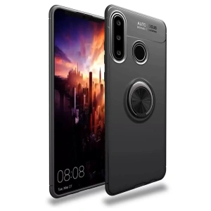 Hubrendy SH Newface Huawei Y6p Kılıf Range Yüzüklü Silikon - Siyah