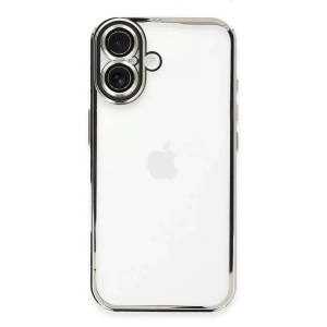 Hubrendy SH Newface İphone 16 Plus Kılıf Razer Lensli Silikon - Gümüş