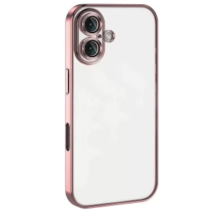Hubrendy SH Newface İphone 16 Plus Kılıf Razer Lensli Silikon - Pembe