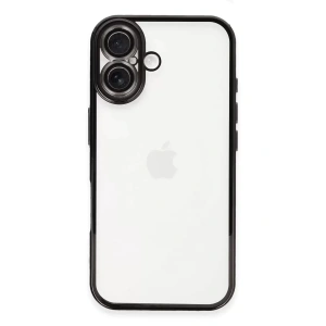Hubrendy SH Newface İphone 16 Plus Kılıf Razer Lensli Silikon - Siyah