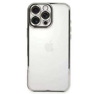 Hubrendy SH Newface İphone 16 Pro Max Kılıf Razer Lensli Silikon - Gümüş