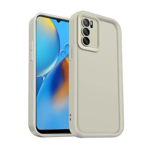Hubrendy SH Newface Oppo A16 Kılıf Viera Silikon - Krem