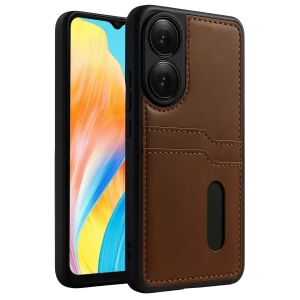 Hubrendy SH Newface Oppo A38 Sara Kartvizitli Deri Kılıf - Taba