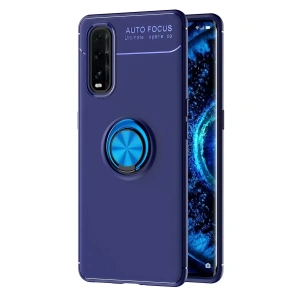 Hubrendy SH Newface Oppo Find X2 Kılıf Range Yüzüklü Silikon - Mavi