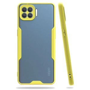 Hubrendy SH Newface Oppo Reno 4 Lite Kılıf Platin Silikon - Sarı