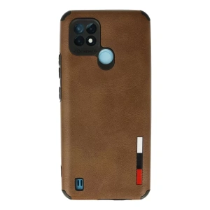 Hubrendy SH Newface Realme C21 Kılıf Loop Deri Silikon - Kahverengi