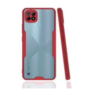 Hubrendy SH Newface Realme C21 Kılıf Platin Silikon - Kırmızı