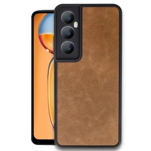 Hubrendy SH Newface Realme C65 Kılıf Aras Deri Kapak - Taba