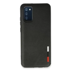 Hubrendy SH Newface Samsung Galaxy A03s Kılıf Loop Deri Silikon - Siyah