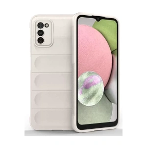 Hubrendy SH Newface Samsung Galaxy A03s Kılıf Optimum Silikon - Krem