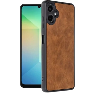 Hubrendy SH Newface Samsung Galaxy A06 Kılıf Aras Deri Kapak - Taba