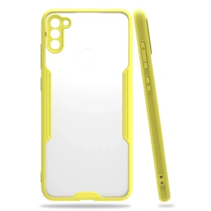 Hubrendy SH Newface Samsung Galaxy A11 Kılıf Platin Silikon - Sarı
