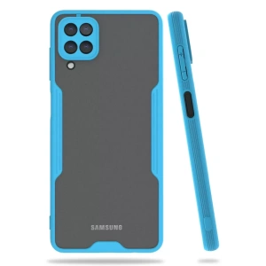 Hubrendy SH Newface Samsung Galaxy A22 Kılıf Platin Silikon - Mavi