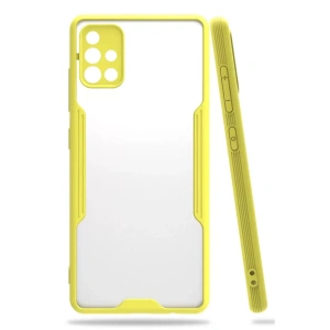 Hubrendy SH Newface Samsung Galaxy A71 Kılıf Platin Silikon - Sarı
