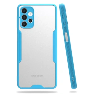 Hubrendy SH Newface Samsung Galaxy A72 Kılıf Platin Silikon - Mavi