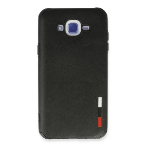 Hubrendy SH Newface Samsung Galaxy J7 Kılıf Loop Deri Silikon - Siyah
