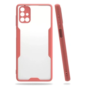 Hubrendy SH Newface Samsung Galaxy M51 Kılıf Platin Silikon - Pembe