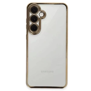 Hubrendy SH Newface Samsung Galaxy S24 Fe Kılıf Razer Lensli Silikon - Gold