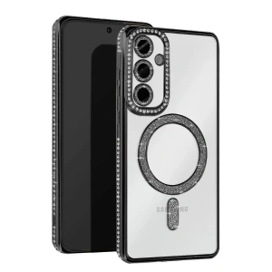 Hubrendy SH Newface Samsung Galaxy S25 Fe Joke Simli Magneticsafe Kılıf - Siyah
