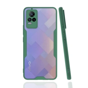 Hubrendy SH Newface Vivo V21e Kılıf Platin Silikon - Yeşil