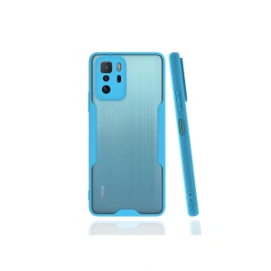 Hubrendy SH Newface Xiaomi Poco X3 Gt Kılıf Platin Silikon - Mavi