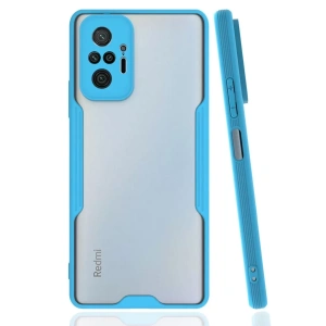 Hubrendy SH Newface Xiaomi Redmi Note 10 Pro Kılıf Platin Silikon - Mavi