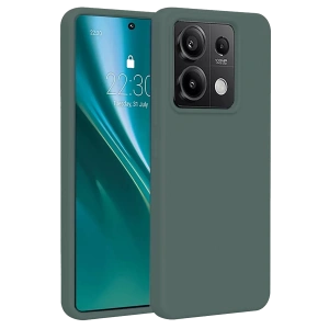 Hubrendy SH Newface Xiaomi Redmi Note 13 Pro 4g Kılıf First Silikon - Koyu Yeşil