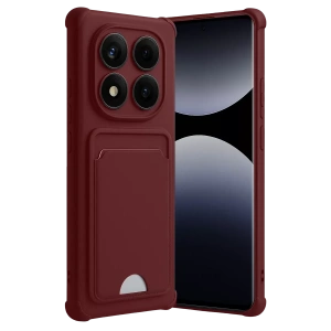 Hubrendy SH Newface Xiaomi Redmi Note 14 Pro Plus Kelvin Kartvizitli Silikon - Bordo