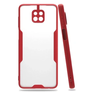 Hubrendy SH Newface Xiaomi Redmi Note 9s Kılıf Platin Silikon - Kırmızı