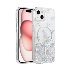 Hubrendy SH Onegif Apple İphone 15 Misk Simli Magsafe Kapak - Desen 3