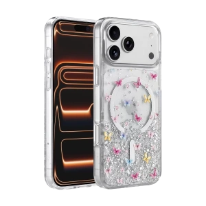Hubrendy SH Onegif Apple İphone 17 Pro Max Misk Simli Magsafe Kapak - Desen 4