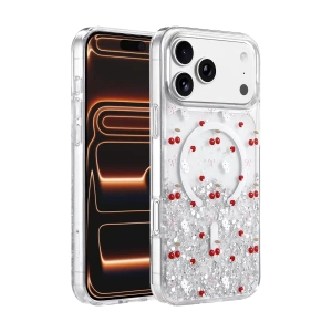 Hubrendy SH Onegif Apple İphone 17 Pro Max Misk Simli Magsafe Kapak - Desen 5