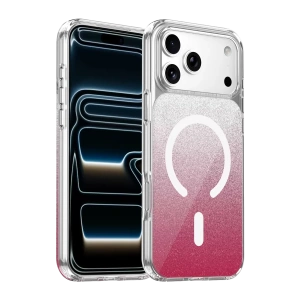 Hubrendy SH Onegif Apple İphone 17 Pro Max Sora Simli Magsafe Kapak - Kırmızı