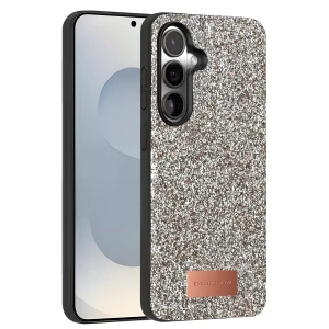 Hubrendy SH Onegif Samsung Galaxy S25 Bright Simli Kapak - Gümüş