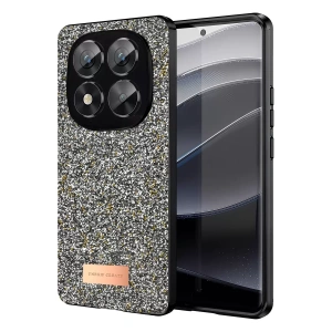 Hubrendy SH Onegif Xiaomi Redmi Note 14 Pro 5g Bright Simli Kapak - Gümüş