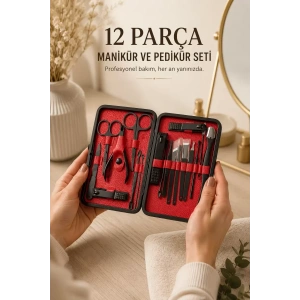 Hubrendy SH Paslanmaz Çelik Uçlu 17 Parça Profesyonel Manikür Ve Pedikür Seti