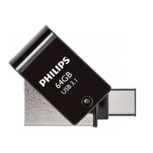 Hubrendy SH Philips Fm64dc152b/00 64gb 2 In 1 Type-c/usb 3.1 Siyah Gri Usb Flash Bellek