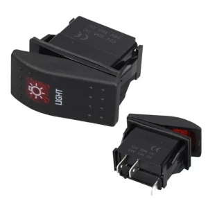 Hubrendy SH Powermaster Lamba Sembollü Işıklı 3 Pinli On-off 12-24v Marin Switch