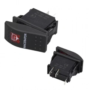 Hubrendy SH Powermaster Macaratör Sembollü Işıklı 3 Pinli On-off 12-24v Marin Switch