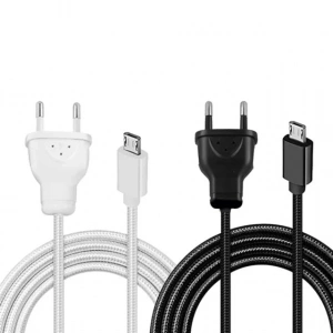 Hubrendy SH Powermaster Micro Usb Serisi 220v Fişli Örgülü Şarj Kablosu