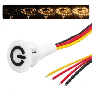 Hubrendy SH Powermaster Pm-30798 12v Dc 16mm Gömme Dokunmatik Led Dimmer Kontrolcüsü Switch Buton Beyaz