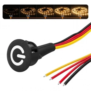 Hubrendy SH Powermaster Pm-30854 24v Dc 13mm Gömme Dokunmatik Led Dimmer Kontrolcüsü Switch Buton Siyah