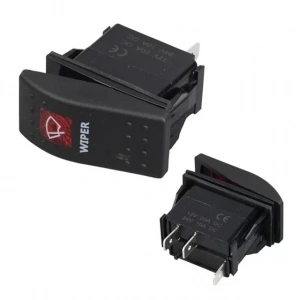 Hubrendy SH Powermaster Silecek Sembollü Işıklı 3 Pinli On-off 12-24v Marin Switch