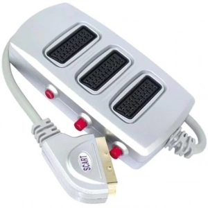Hubrendy SH Scart Dağıtıcı 3 Lü Silver Butonlu
