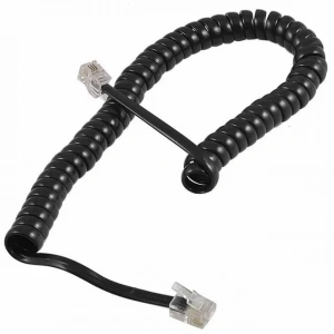Hubrendy SH Telefon Spiral Kablo Siyah 4p/4c