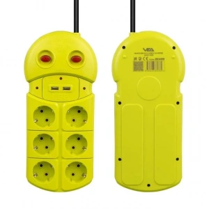 Hubrendy SH Vea Ve-970usb 6lı 2 Usbli 1.5 Metre Grup Priz